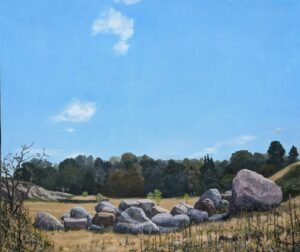 Stones in a Field, 24 X 28 in., oil on canvas, 2022