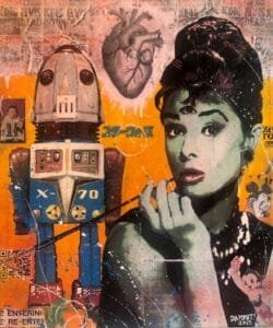 Japan-O-Tronic Lovebomb, Baby, 20 x 24 in., Mixed Media, 2023