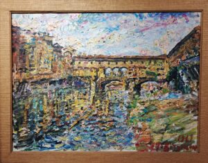 Ponte Vecchio Florence, 39.5 x 32 in., Oil on canvas, 1969