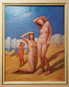 Untitled (three nudes), 20 ½ x 16 (canvas), 28 X 24 in. (framed), Oil on canvas